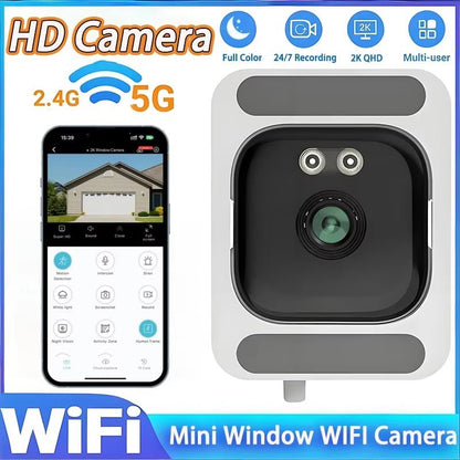 Mini Window Camera Replaces Outdoor 2.4/5GHz WiFi Camera 3MP Resolution Full-Color Night Vision Through Window Camera 2026 - GadgetGlobe
