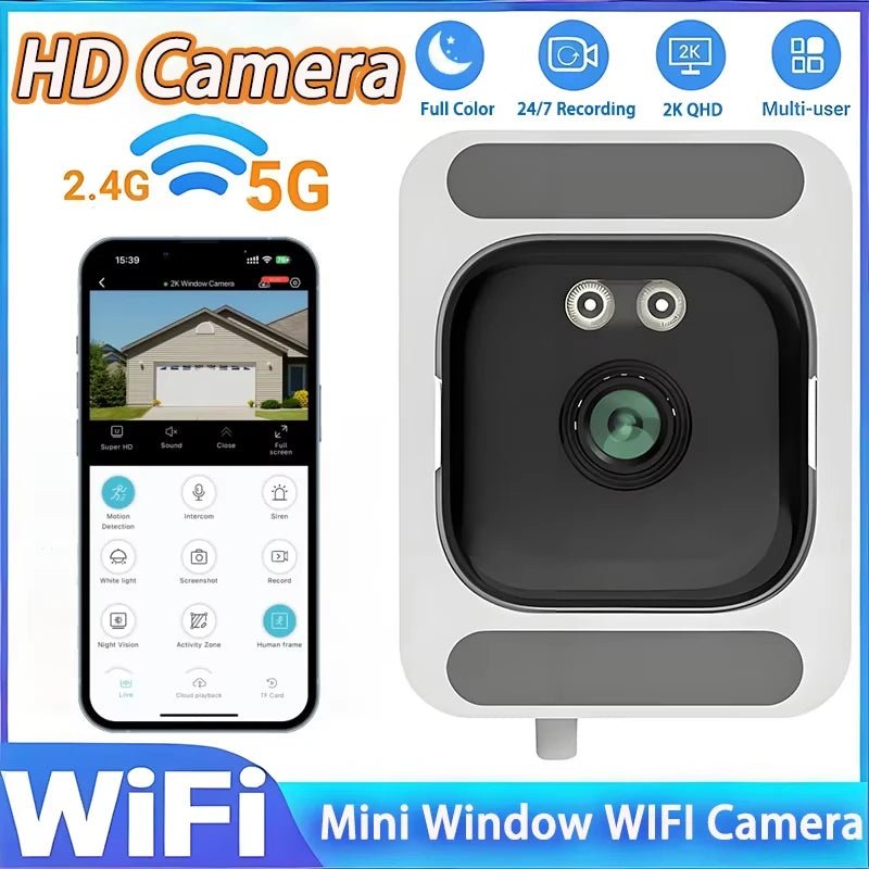 Mini Window Camera Replaces Outdoor 2.4/5GHz WiFi Camera 3MP Resolution Full-Color Night Vision Through Window Camera 2026 - GadgetGlobe