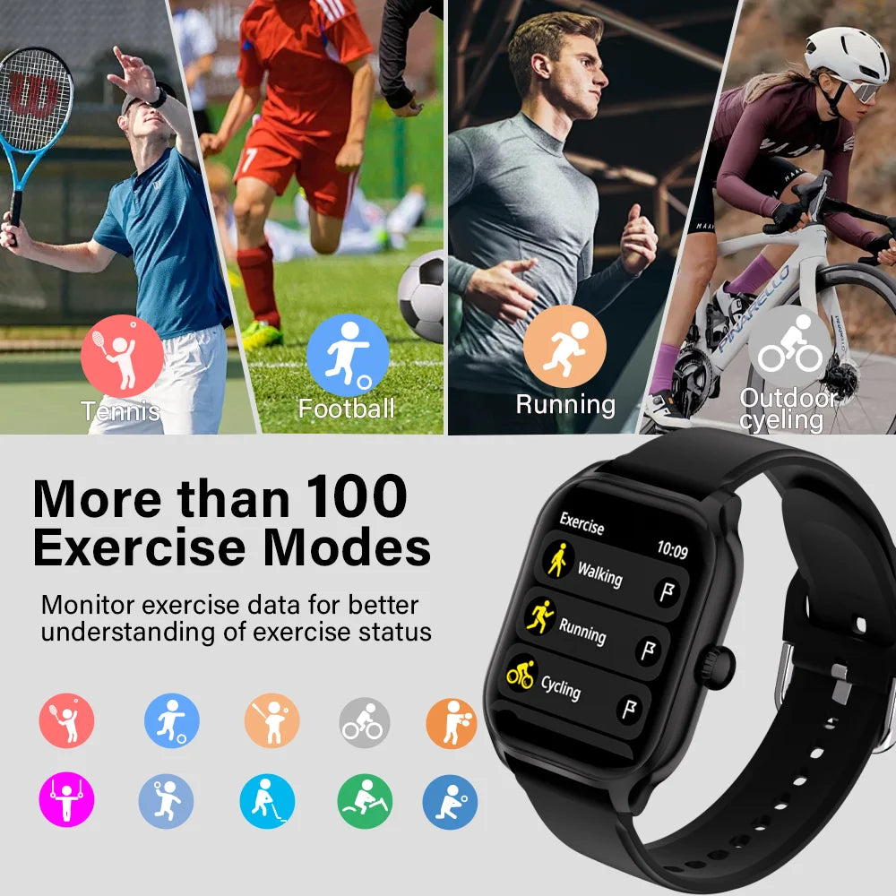 LAXASFIT H9 Smart Watch Men Women Sports Fitness Tracker 2.01 inch HD Screen Bluetooth Talking Smart Watch For Android IOS GadgetGlobe