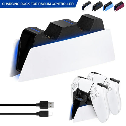 30th Anniversary Controller Charging Station Dual Fast Charger Dock for PS5 DualSense Wireless Controller LED Charging Indicator GadgetGlobe