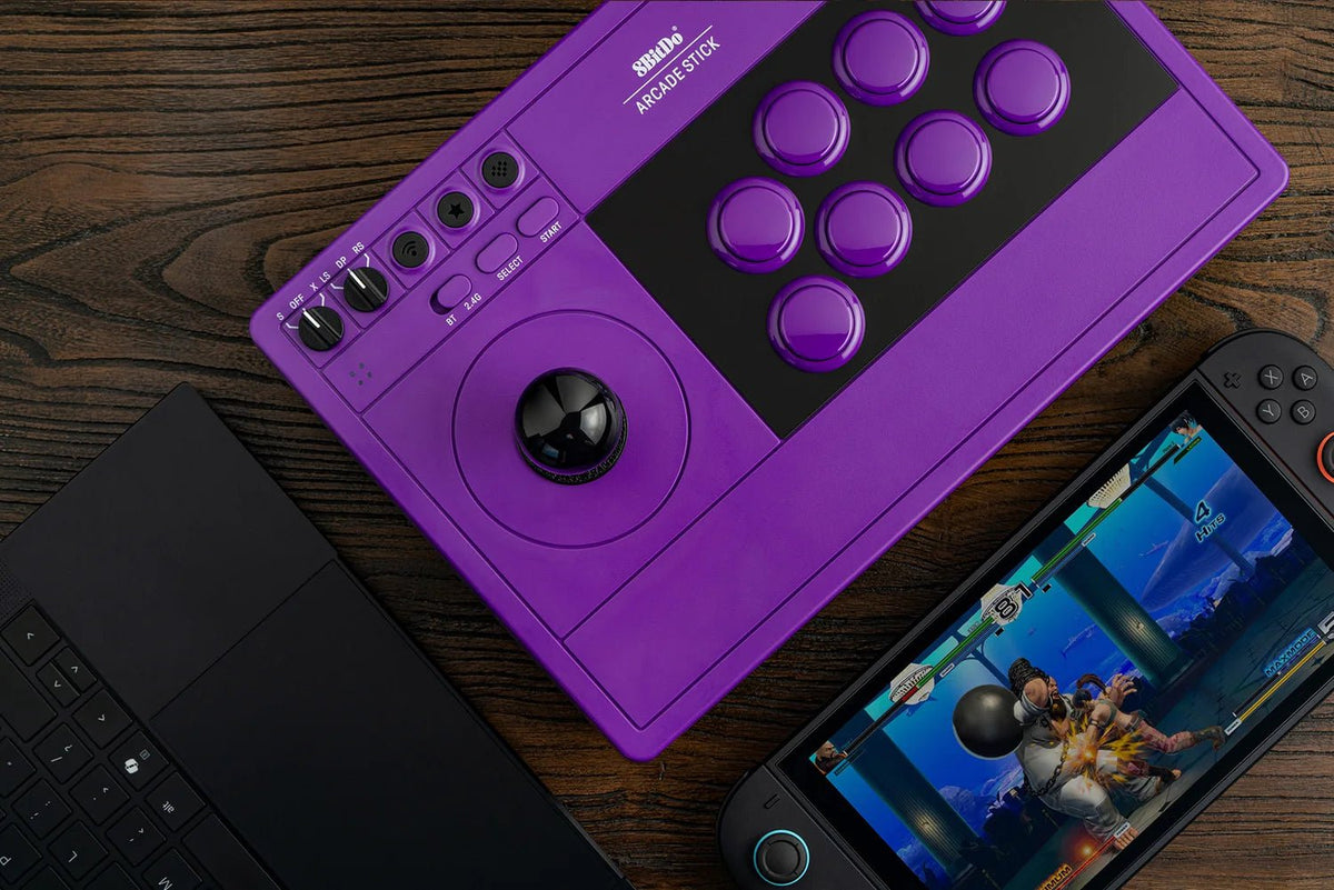 8Bitdo Arcade Stick for Switch & Windows, Arcade Fight Stick Support Wireless Bluetooth, 2.4G Receiver and Wired Connection - GadgetGlobe
