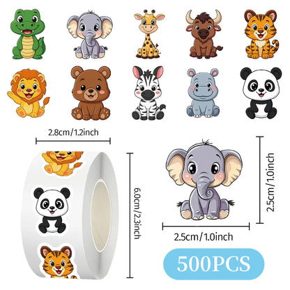 500Pcs Adorable Jungle Farm Ocean Animal Stickers for Water Bottles Skateboards Laptops Phone Cases DIY Craft Decoration GadgetGlobe