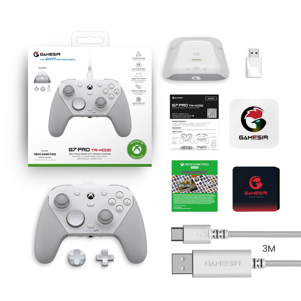 GameSir G7 Pro Wireless Controller for Xbox Series X|S, PC, iOS, Android with TMR Anti-Drift Sticks, Hall Effect Triggers, Charging Dock GadgetGlobe