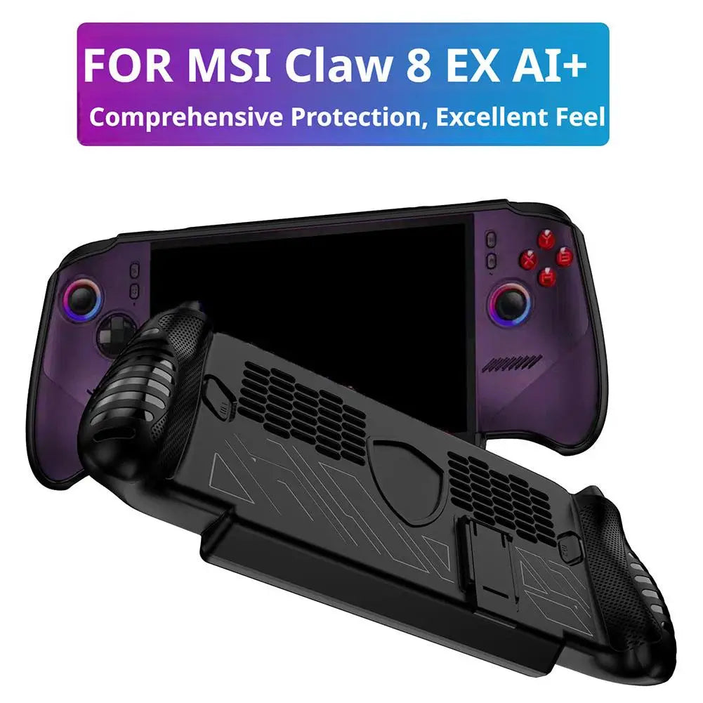 For MSI Claw 8 EX AI+ Gaming Handheld Console Protective Case With TPU And Bracket Anti‑Fall Collision Protection Accessory GadgetGlobe