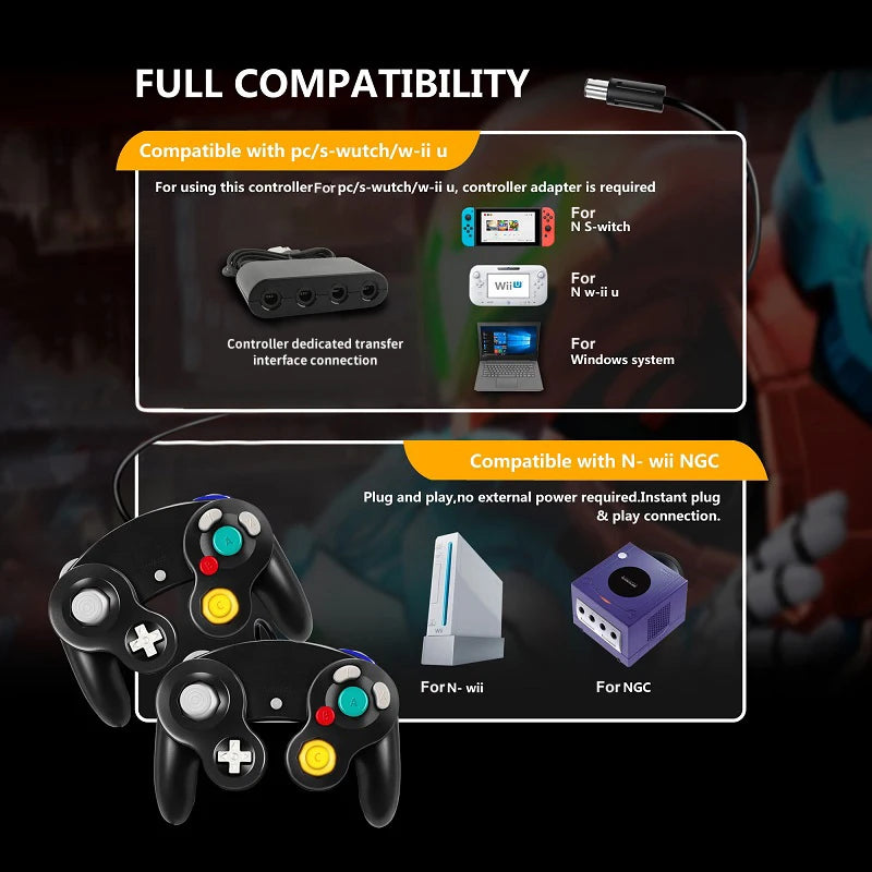 USB Wired Controller For Nintend Switch Gamepad For NGC GC Port Gamecube For GC Controle For PC For Switch Accessories GadgetGlobe