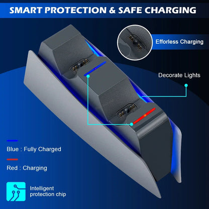 30th Anniversary Controller Charging Station Dual Fast Charger Dock for PS5 DualSense Wireless Controller LED Charging Indicator GadgetGlobe