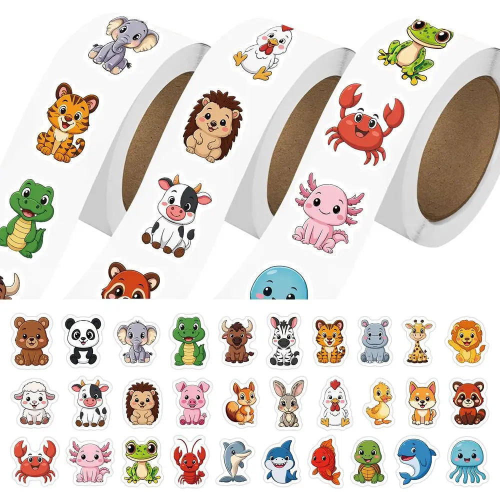 500Pcs Adorable Jungle Farm Ocean Animal Stickers for Water Bottles Skateboards Laptops Phone Cases DIY Craft Decoration GadgetGlobe