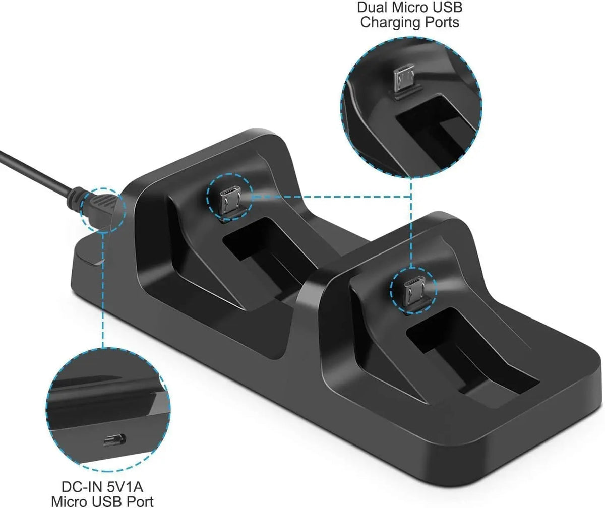 Dual Controller Charger Dock For PS4 Gamepad Charging Base Stand Holder For Sony PlayStation 4 Controle Gaming accessories GadgetGlobe