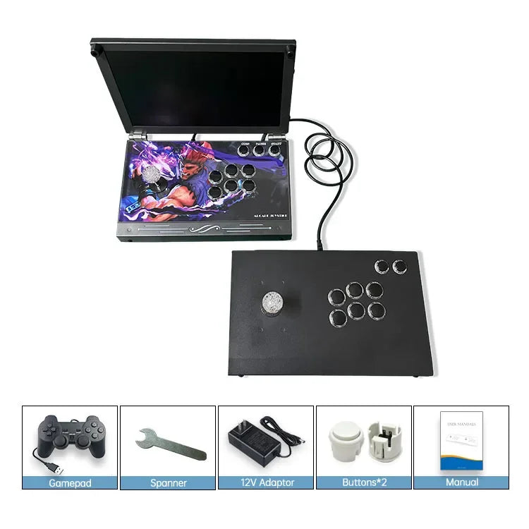 14-Inch 3D Pandora  26800 in 1 Console Folding Portable Arcade Console Pandora DX Box 720P HD Screen Mini Arcade Moonlight GadgetGlobe