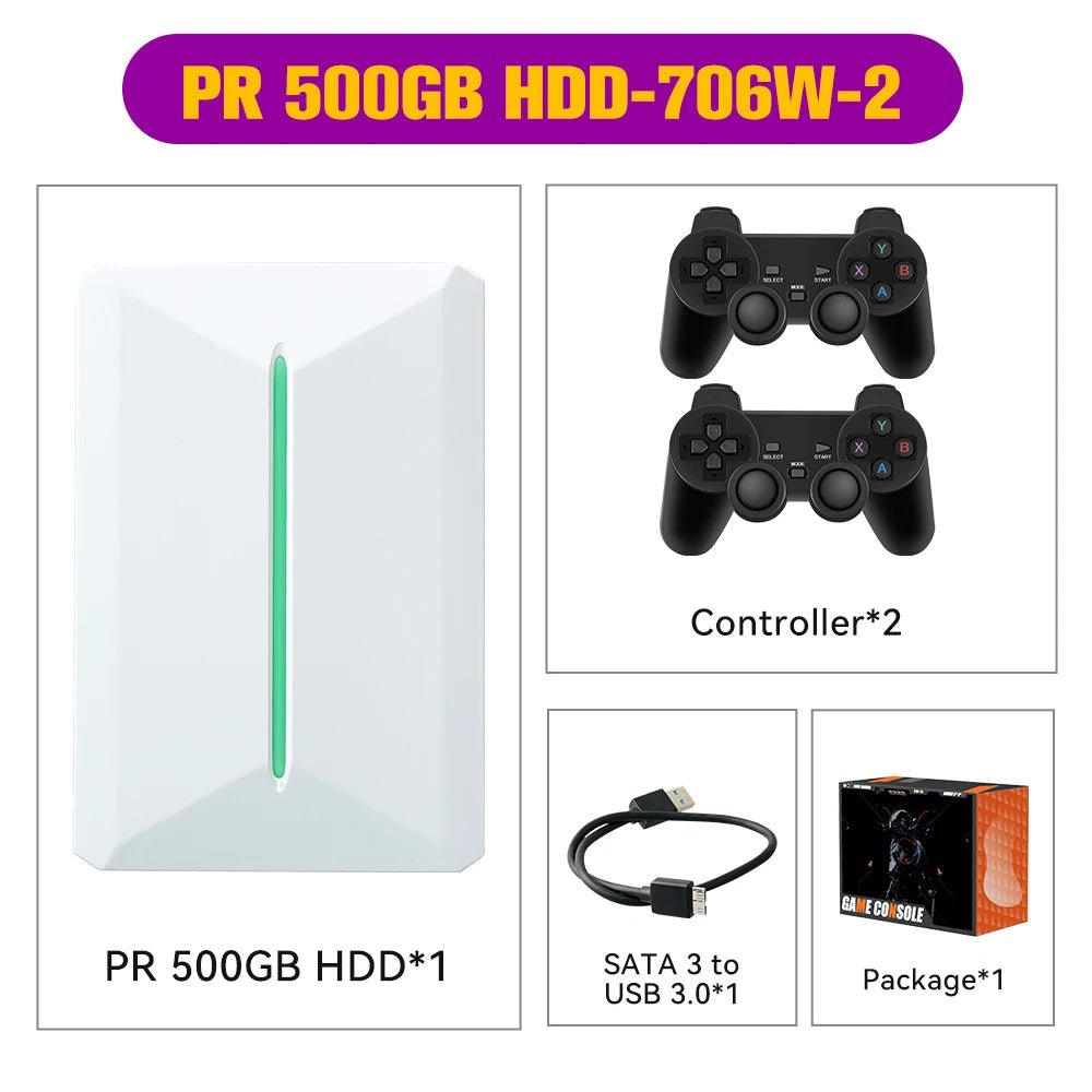 Retrobat & Playnite Retro Game Console 500GB Gaming HDD for PS3/PS2/Switch/Wii/WiiU for PC/Laptop with 38200+ Retro/AAA/PC Games - GadgetGlobe