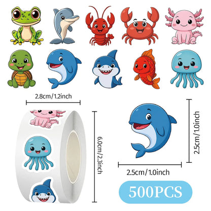 500Pcs Adorable Jungle Farm Ocean Animal Stickers for Water Bottles Skateboards Laptops Phone Cases DIY Craft Decoration GadgetGlobe