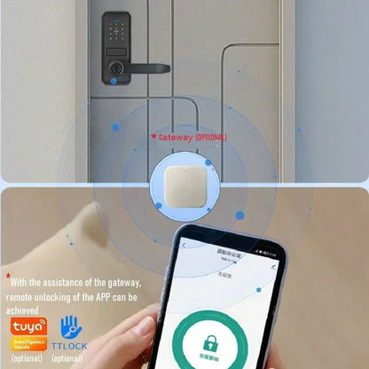 Tuya TTlock Smart Door Lock Fingerprint Door Lock Password Fingerprint IC Card Key APP Remote Unlock Eletronico Digital 도어락 GadgetGlobe