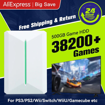 Retrobat & Playnite Retro Game Console 500GB Gaming HDD for PS3/PS2/Switch/Wii/WiiU for PC/Laptop with 38200+ Retro/AAA/PC Games - GadgetGlobe