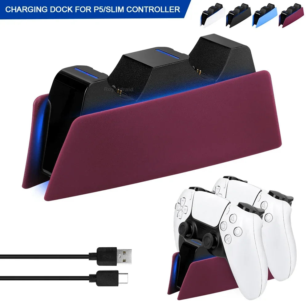 30th Anniversary Controller Charging Station Dual Fast Charger Dock for PS5 DualSense Wireless Controller LED Charging Indicator GadgetGlobe