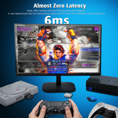 RetroScaler BlueRetro Wireless Controller Adapter For PS2/PS1 Console Joystick Converter For Switch/PS3/PS4/PS5/Xbox One Gamepad GadgetGlobe