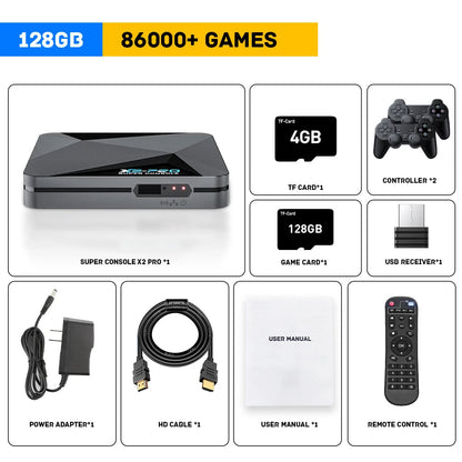 KINHANK Retro Video Game Console Super Console X2 Pro with 90000 Video Games for PS1/DC/MAME/SS with Gamepad Kid Gift Game Box GadgetGlobe