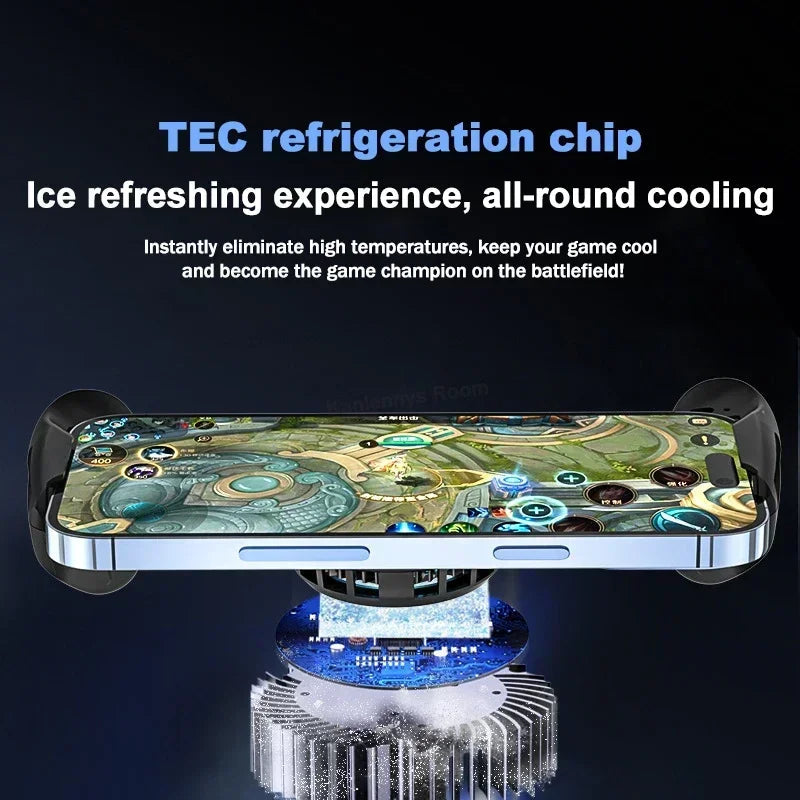 JK01S Semiconductor Mobile Phone Radiator Gamepad Controller 2 IN 1 Game Cooler Handle for IOS Android Telescopic Game Joystick GadgetGlobe