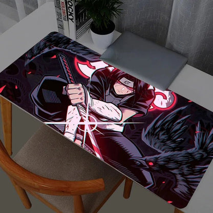 Mouse Pad Gamer Naruto Itachi Uchiha PC Computer Large 900x400 XXL Desk Mat Keyboard Anime Gaming Accessories Mousepad Carpet - GadgetGlobe