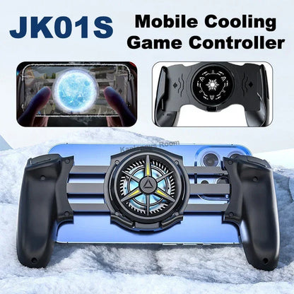 JK01S Semiconductor Mobile Phone Radiator Gamepad Controller 2 IN 1 Game Cooler Handle for IOS Android Telescopic Game Joystick GadgetGlobe