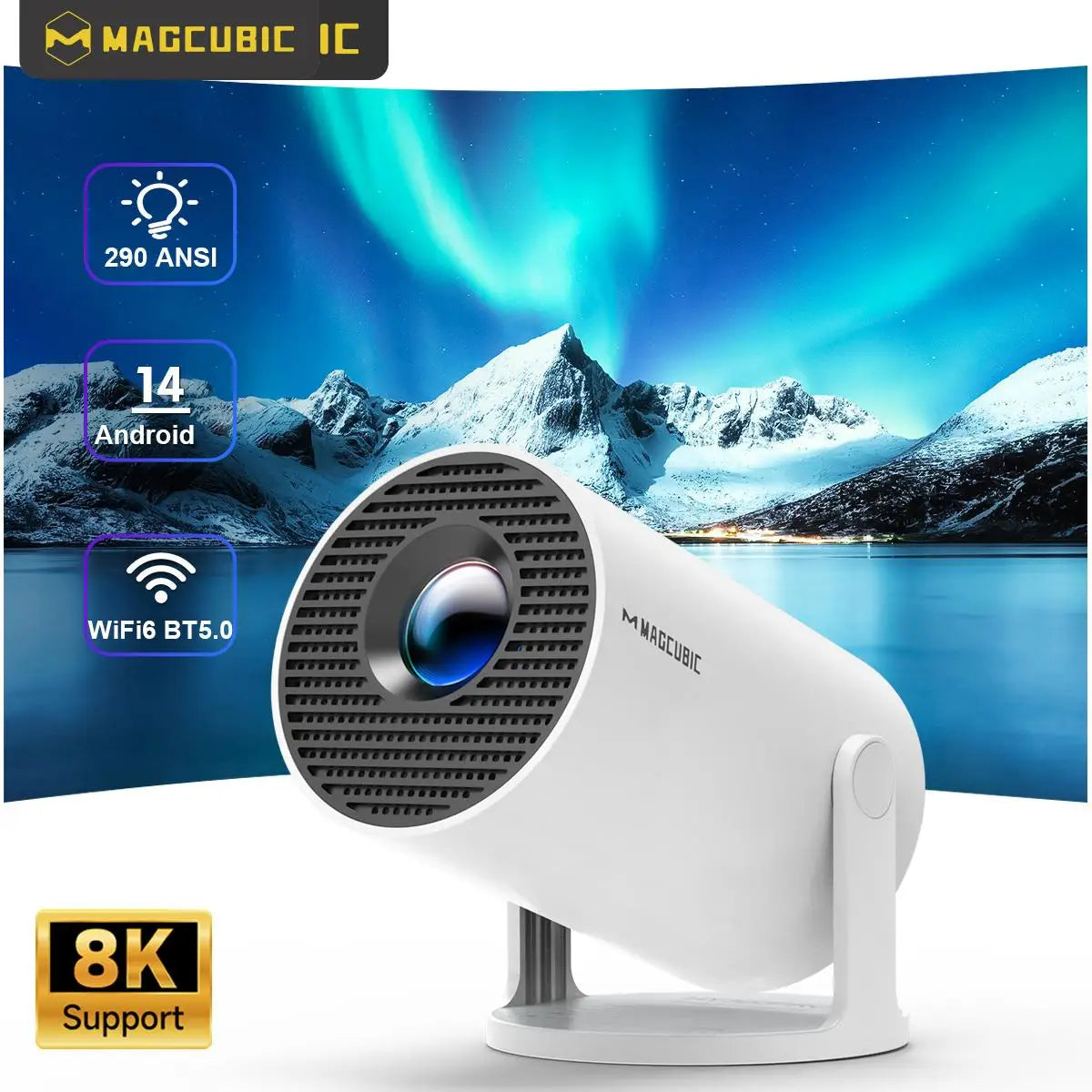 Magcubic Projector HY300 Pro 8K Android 14 Dual Wifi6 290ANSI Allwinner H726 BT5.4 1080P 1280*720P Home Cinema Outdoor Projetor GadgetGlobe