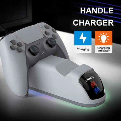 For PS5 Dual Controller Charging Dock Controller Charger Station Charging Cradle Dock for PlayStation 5 Wireless Gamepad GadgetGlobe