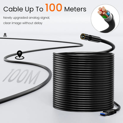 4.3'' IPS Screen Industrial Endoscope Dual Camera 8MM Borescope For Car Repair/Vehicle Engine IP67 Waterproof 8 LEDS GadgetGlobe