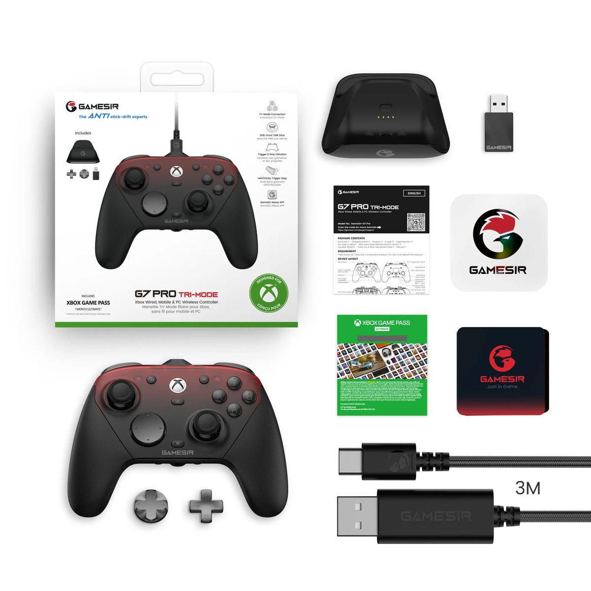 GameSir G7 Pro Wireless Controller for Xbox Series X|S, PC, iOS, Android with TMR Anti-Drift Sticks, Hall Effect Triggers, Charging Dock GadgetGlobe