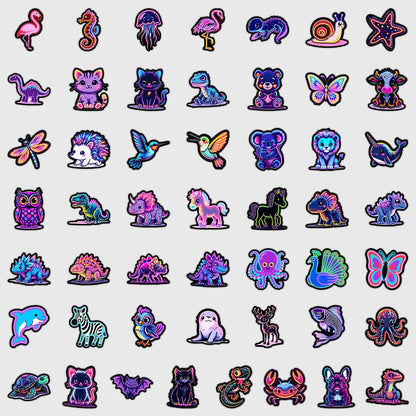 50/100PCS Neon Light Graffiti Stickers Water Cup Mobile Waterproof Decorative Stickers Creative Stationery Notebook Stickers GadgetGlobe
