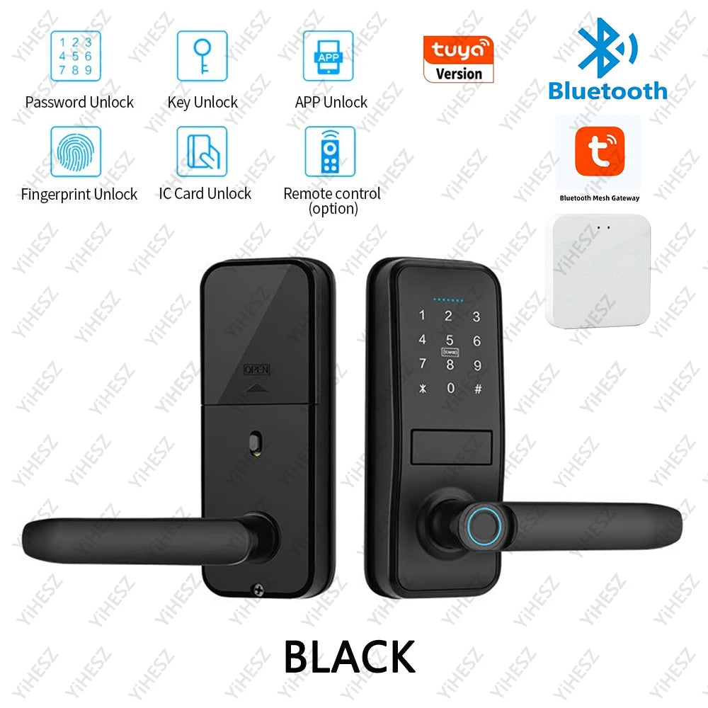 Tuya TTlock Smart Door Lock Fingerprint Door Lock Password Fingerprint IC Card Key APP Remote Unlock Eletronico Digital 도어락 GadgetGlobe