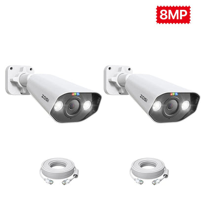 ZOSI 4K PoE Security Cameras with Ethernet Cables 2-Way Audio Weatherproof Color Night Vision Outdoor Indoor Surveillance Camera Only Compatible with ZOSI 8MP/4K POE CCTV NVR GadgetGlobe