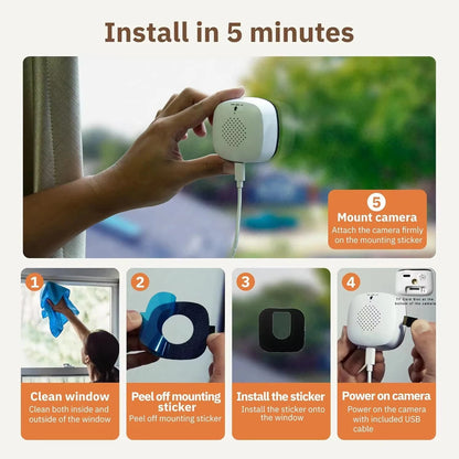 Mini Window Camera Replaces Outdoor 2.4/5GHz WiFi Camera 3MP Resolution Full-Color Night Vision Through Window Camera 2026 - GadgetGlobe