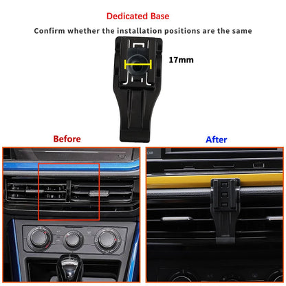 Gravity Car Phone Holder For Volkswagen VW Polo MK6 AW 2019-2023 Special Fix Bracket Base Support Smartphone Wireless Charging GadgetGlobe