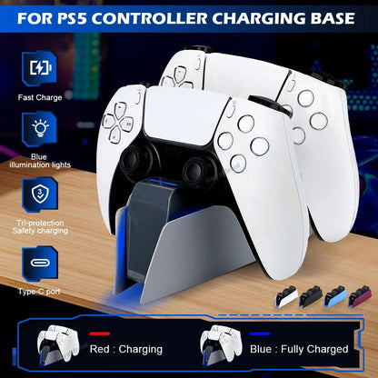 30th Anniversary Controller Charging Station Dual Fast Charger Dock for PS5 DualSense Wireless Controller LED Charging Indicator GadgetGlobe
