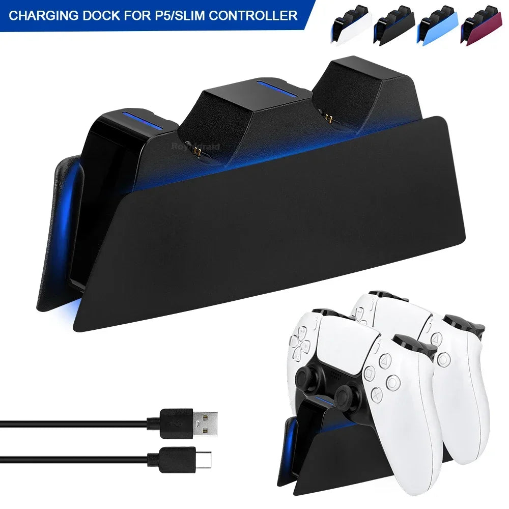 30th Anniversary Controller Charging Station Dual Fast Charger Dock for PS5 DualSense Wireless Controller LED Charging Indicator GadgetGlobe