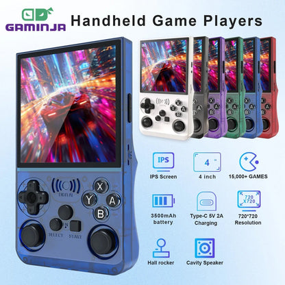 GAMINJA ANS13 Retro Handheld Video Game Console 15000+ Games Built-in Linux 4.0 Inch IPS Screen Portable Pocket Gaming Console - GadgetGlobe