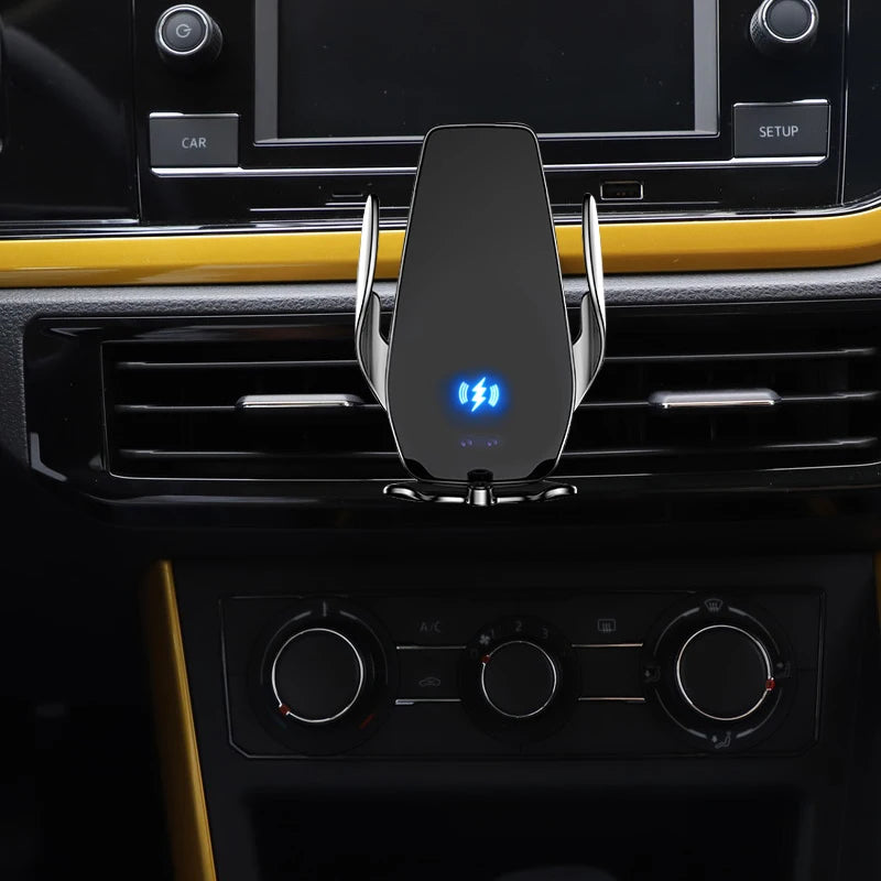 Gravity Car Phone Holder For Volkswagen VW Polo MK6 AW 2019-2023 Special Fix Bracket Base Support Smartphone Wireless Charging GadgetGlobe