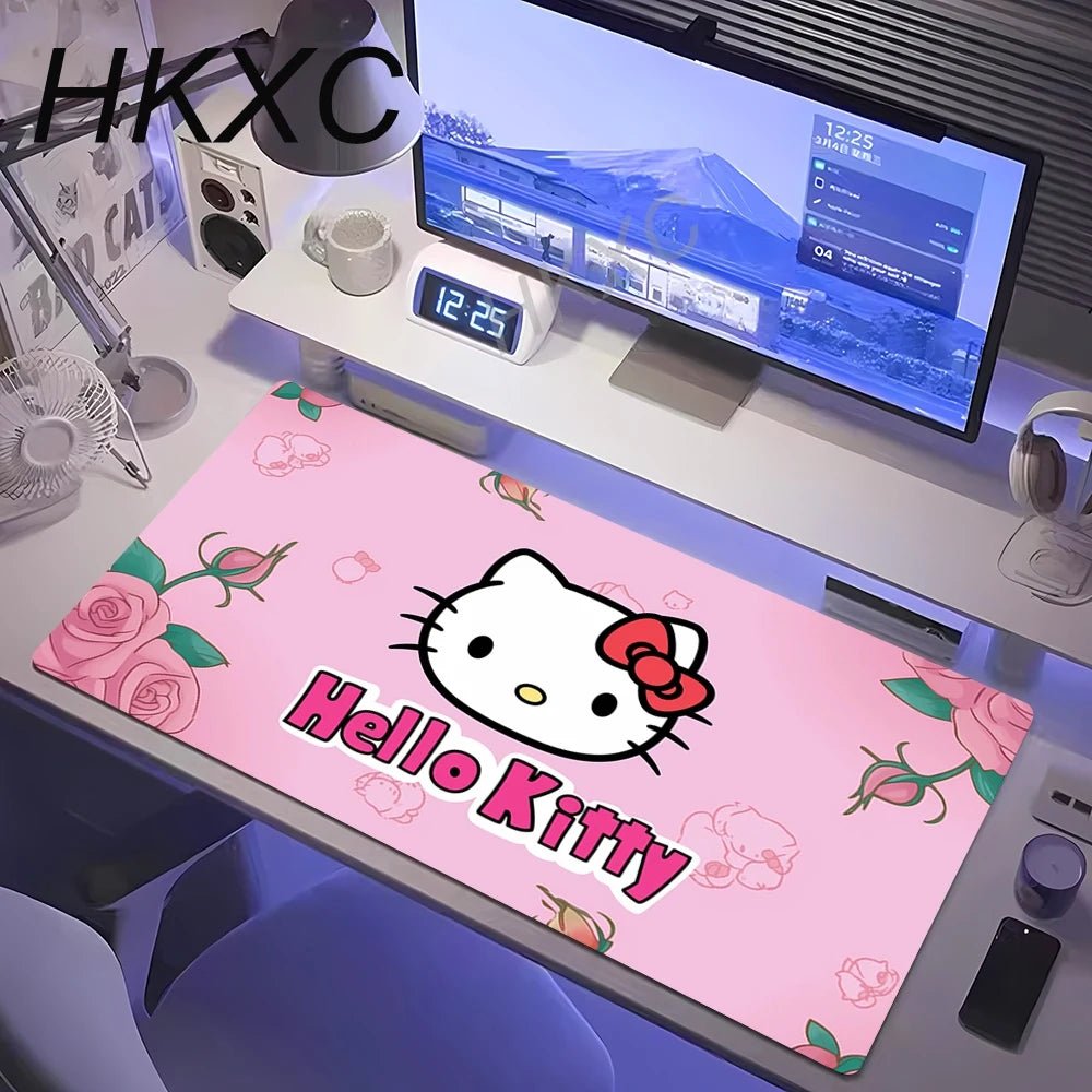 Kawaii Cute Hello Kitty Mouse Pad Non-slip Rubber Computer Mat Gamer Balance Decoracion Deskmat Laptop Office Large Big Carpet - GadgetGlobe