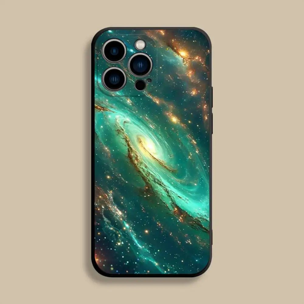 Space For Galaxy Universe Phone Case For iPhone 17,16,15,14,13,12,Pro,Max,Plus,E,SE4,Air,Mini Black Soft Cover - GadgetGlobe