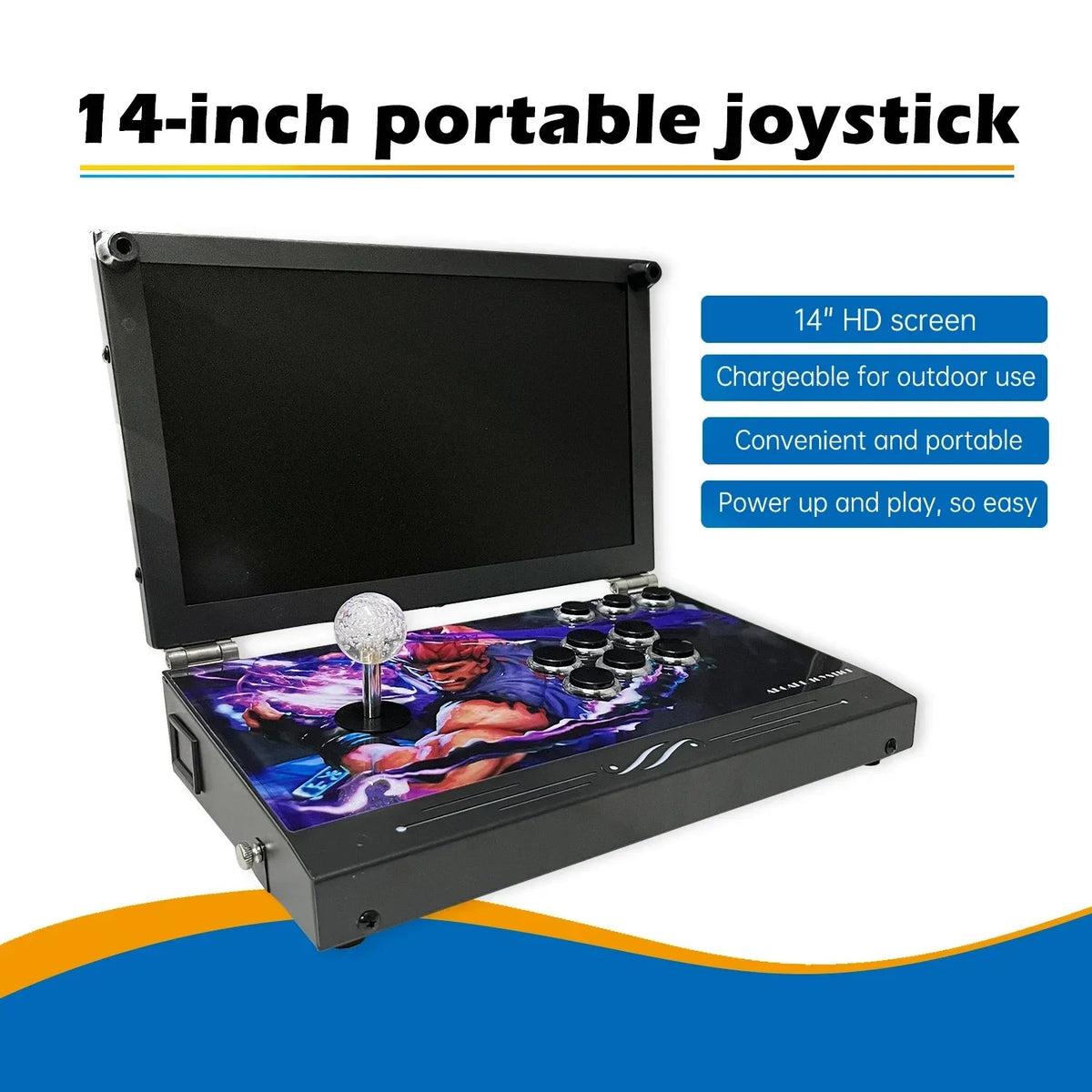 14-Inch 3D Pandora  26800 in 1 Console Folding Portable Arcade Console Pandora DX Box 720P HD Screen Mini Arcade Moonlight GadgetGlobe
