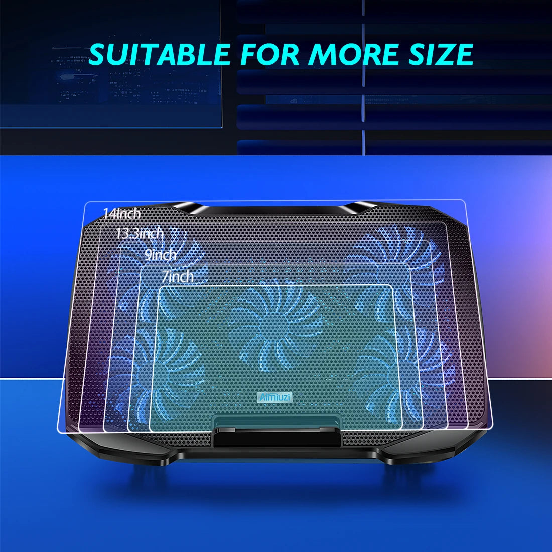 COOLCOLD Laptop Cooling Pad for 12-17 Inch Laptop Cooler Stand, 5 Quiet Fans, 5 Angle Adjustable with Phone Holder GadgetGlobe