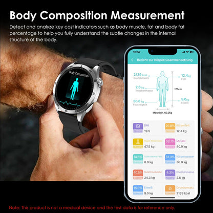 ECG+PPG Health Smart Watch Men Blood Oxygen Uric Acid Blood Pressure Monitoring HD Bluetooth Call AI Watch For iOS Android - GadgetGlobe