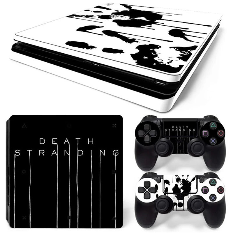 For PS4 Slim Console and 2 Controllers Skin Sticker PS4 Slim Duel Game Vinyl Decal Cover Full Set GadgetGlobe