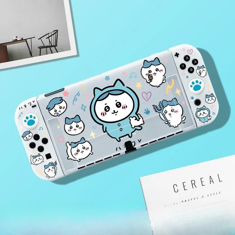 Cute Chiikawa Matte Transparent Silicone Protective Case Shockproof Game Cover For Switch OLED 2 Soft Anti-Scratch Console Shell GadgetGlobe