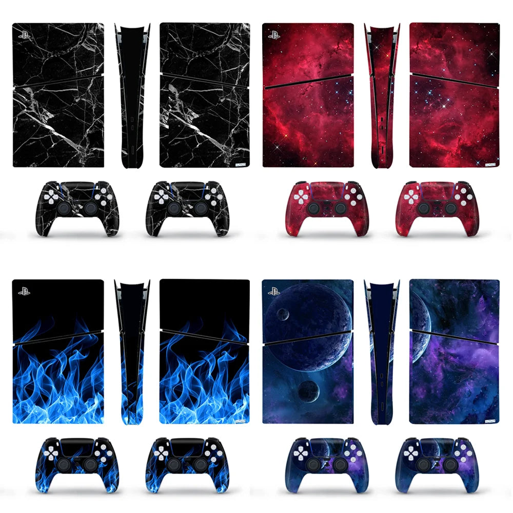 Decal Vinyl Skin Sticker For PS5 Slim Digital Console Protective Skin Case 2PCS Controller Gamepad For PS5 Slim Accessories GadgetGlobe