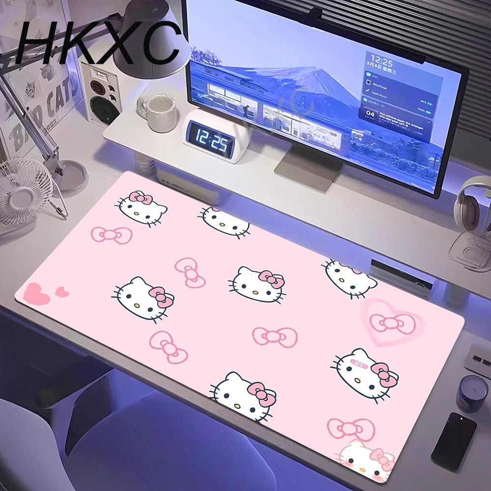Kawaii Cute Hello Kitty Mouse Pad Non-slip Rubber Computer Mat Gamer Balance Decoracion Deskmat Laptop Office Large Big Carpet - GadgetGlobe