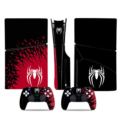 Design Full Body Vinyl Spider Skin Stickers Protective Cover for PS5 Slim Disc Edition Digital Version Console and Controllers GadgetGlobe