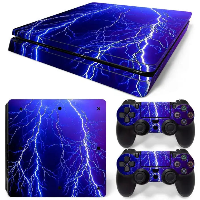 For PS4 Slim Console and 2 Controllers Skin Sticker PS4 Slim Duel Game Vinyl Decal Cover Full Set GadgetGlobe