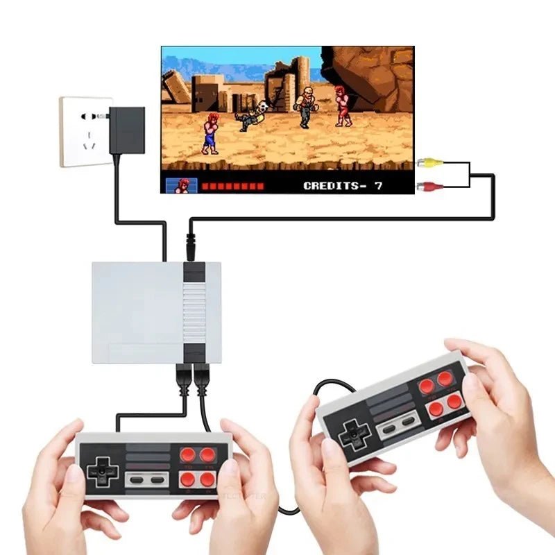 4 Button Controller Gamepad For 8 Bit Retro Video Game Consoles Mini Stick NES Game Wireless Red And White 2.4G Wireless - GadgetGlobe