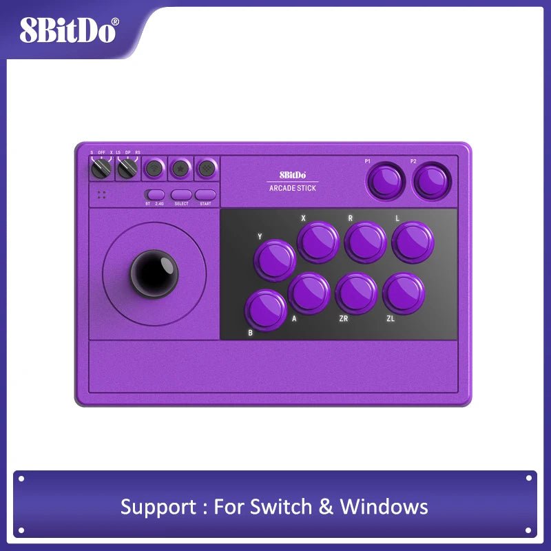 8Bitdo Arcade Stick for Switch & Windows, Arcade Fight Stick Support Wireless Bluetooth, 2.4G Receiver and Wired Connection - GadgetGlobe