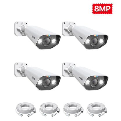 ZOSI 4K PoE Security Cameras with Ethernet Cables 2-Way Audio Weatherproof Color Night Vision Outdoor Indoor Surveillance Camera Only Compatible with ZOSI 8MP/4K POE CCTV NVR GadgetGlobe